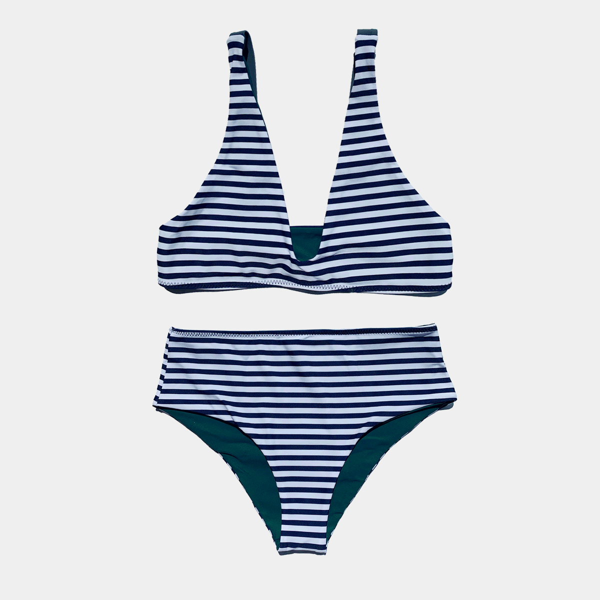 Brasilia Reversible Bikini Bottom - Navy Stripe
