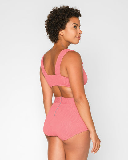  Georgia High Waist Bikini Bottom - Flamingo