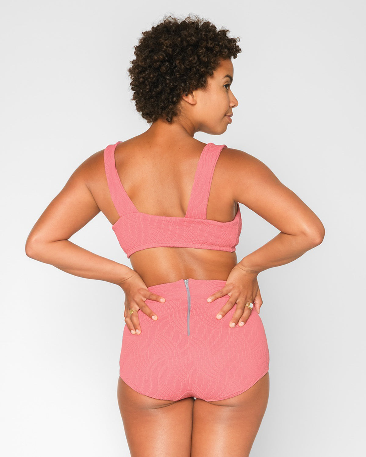  Georgia High Waist Bikini Bottom - Flamingo