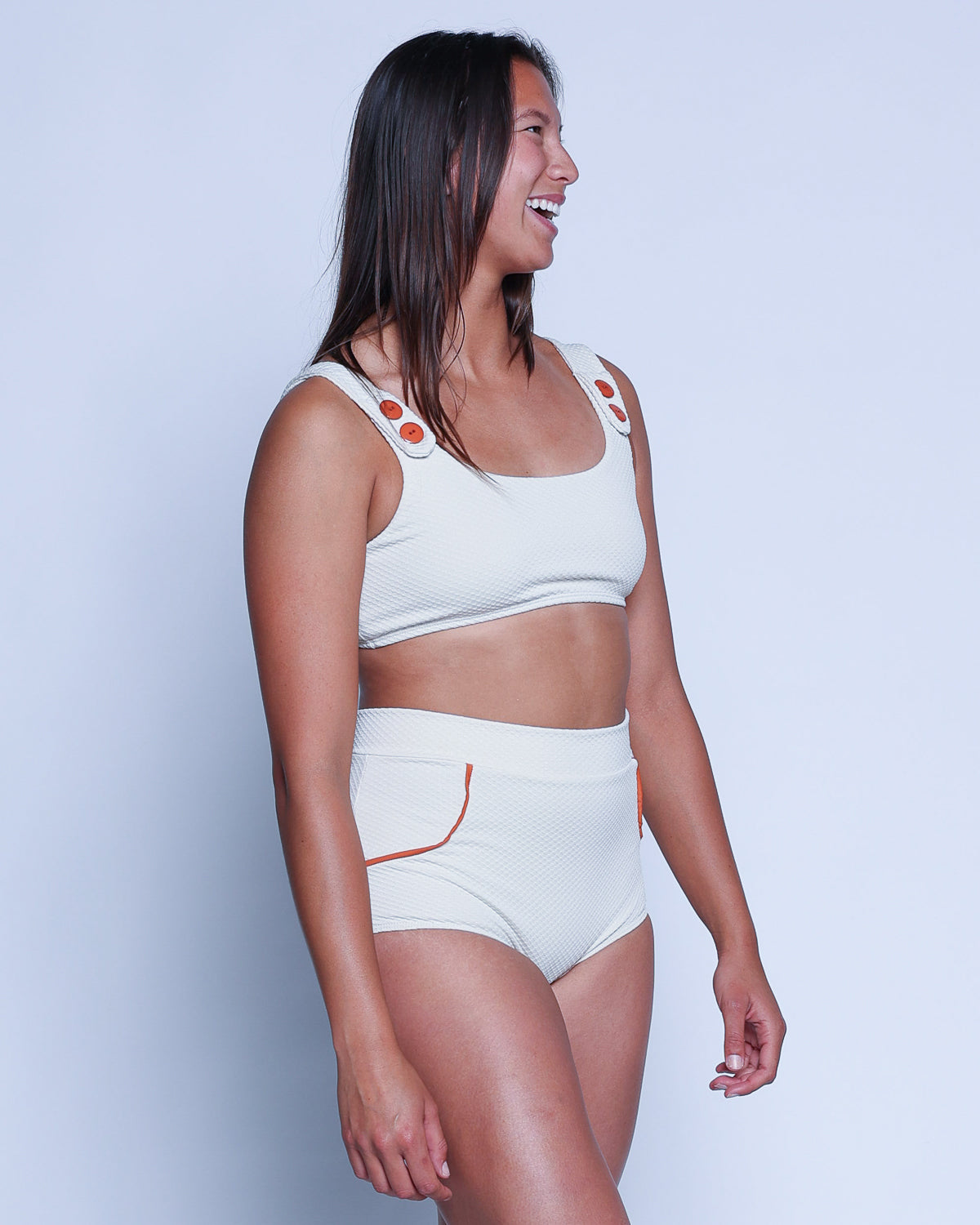  Georgia High Waist Bikini Bottom - Pebble